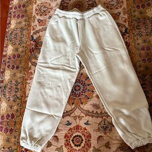 Mint Green Track Pants with Elastic Waistband and Cuffs